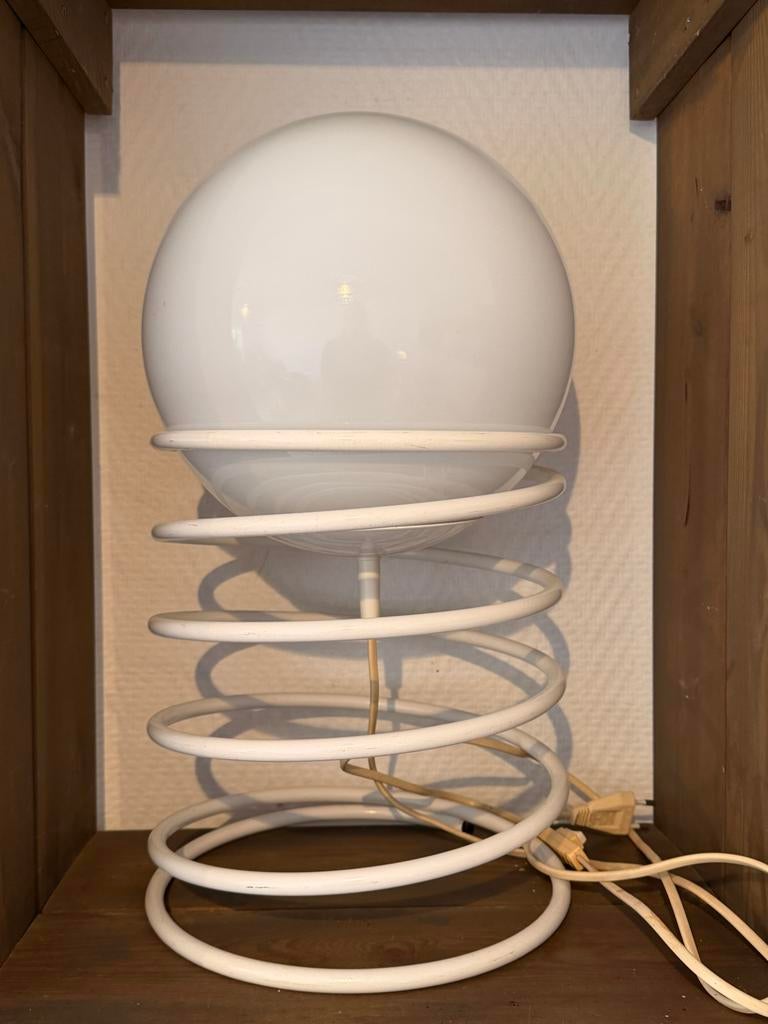 Space Age Woja Spiraal Tafellamp - Vintage Design, Ophalen of Verzenden, Gebruikt, Metaal, 50 tot 75 cm