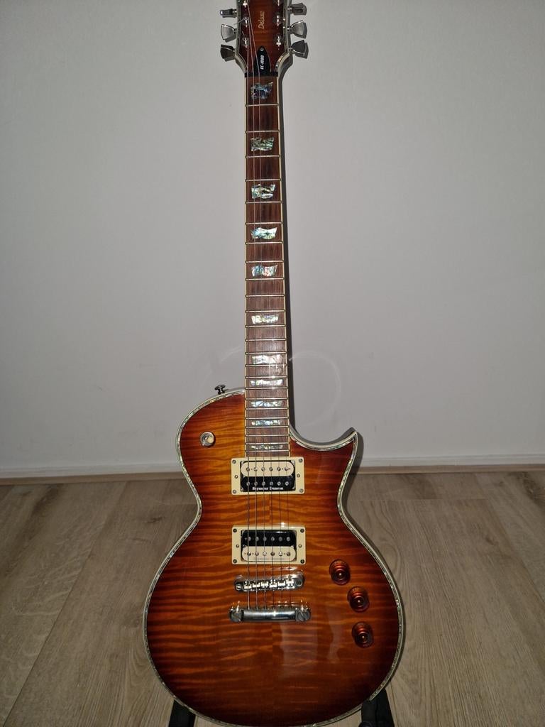 ESP LTD Deluxe EC-1000 Amber Sunburst, Muziek en Instrumenten, Ophalen, Zo goed als nieuw, Solid body, Overige merken