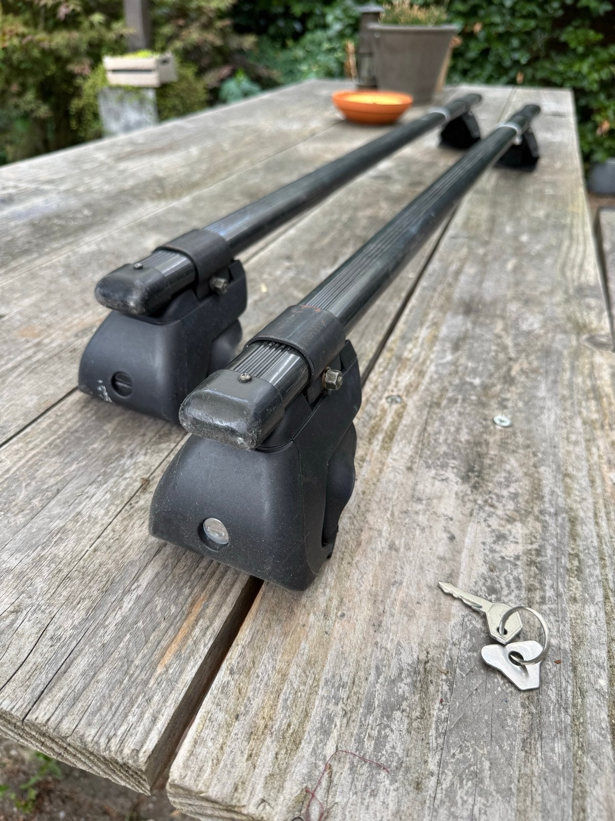 Dakdragers voor auto's met dakrails - 129 cm, Auto diversen, Dakdragers, Ophalen, Gebruikt