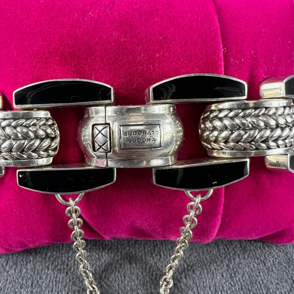 Buddha to Buddha armband Batul Black Onyx | 19cm | 404560, Ophalen of Verzenden, Zo goed als nieuw, Zilver, Zilver