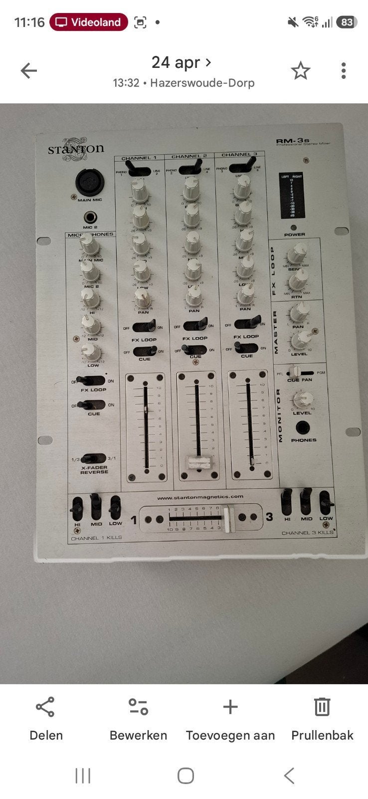 Stanton RM-3s DJ Mixer - Mist twee knopjes, Muziek en Instrumenten, Mengpanelen, Ophalen, Gebruikt, Minder dan 5 kanalen, Microfooningang
