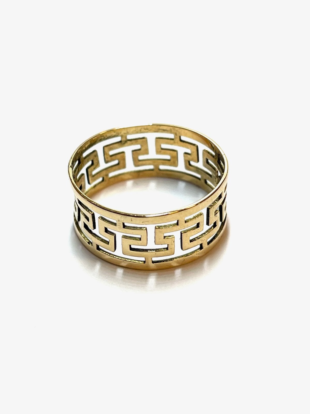 18k gouden Meander ring, -, -, Ophalen of Verzenden, Zo goed als nieuw