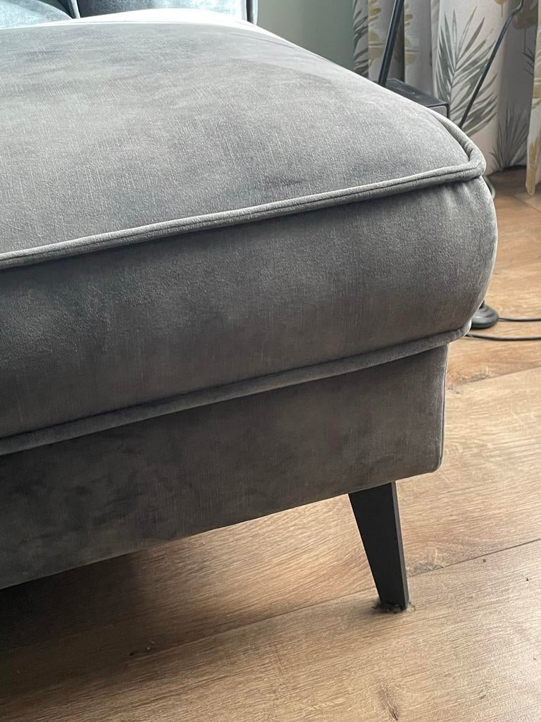 Groen Velours Hocker portland 90x60x42 cm, Huis en Inrichting, Banken | Voetenbanken en Poefen, Ophalen, 50 tot 75 cm, Zo goed als nieuw