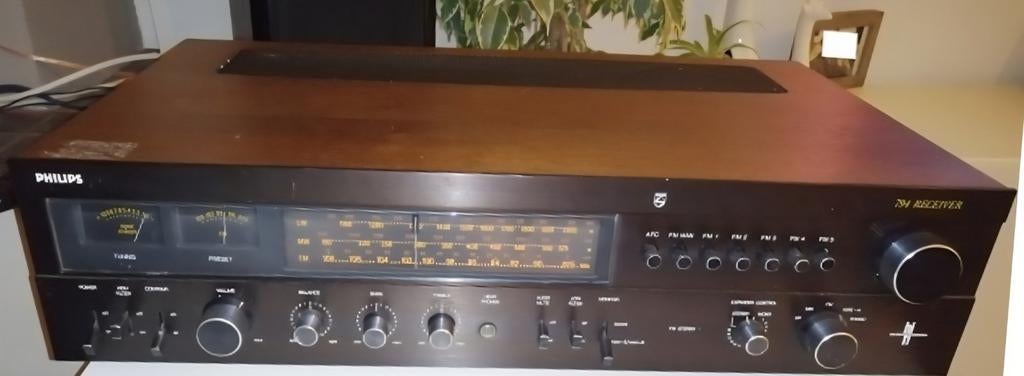 Philips 794 vintage reciever 1979 2 x 60 watt blacklab serie, Ophalen of Verzenden
