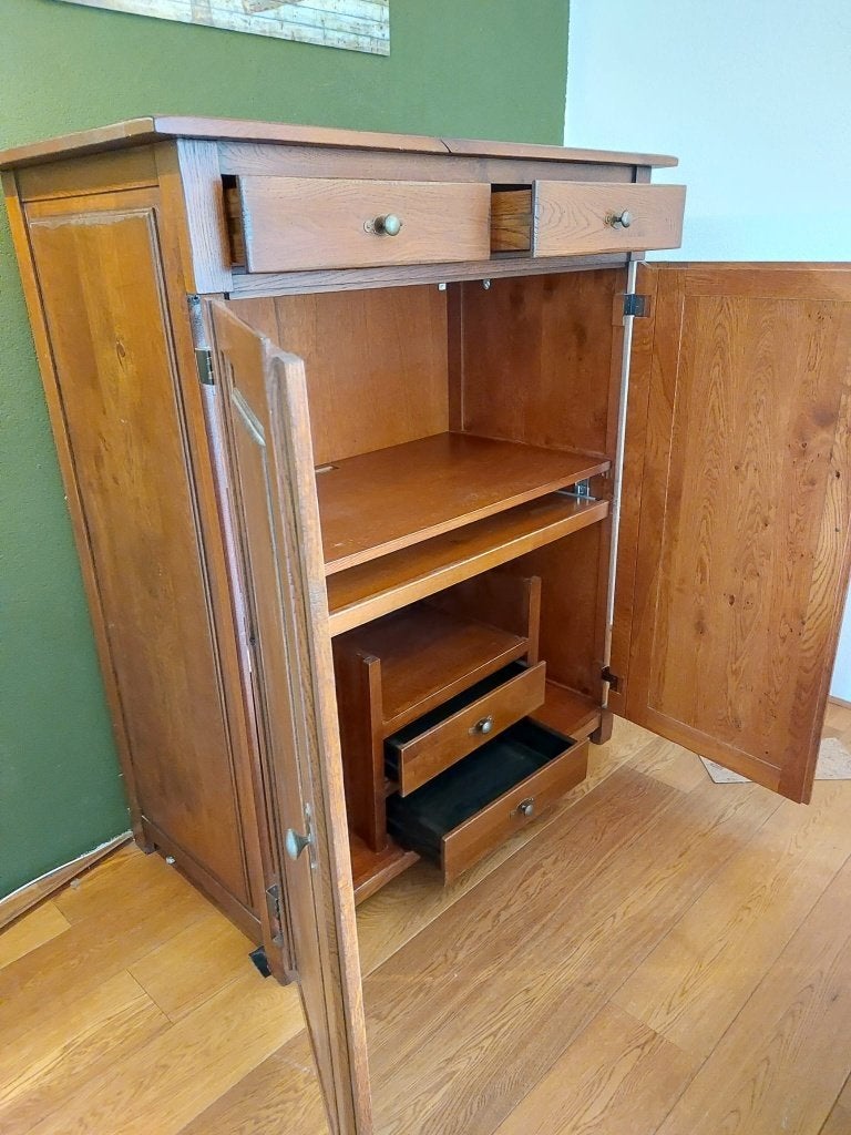 Mooie ruime houten computerkast, Huis en Inrichting, Kasten | Computermeubels, Ophalen, 120 tot 170 cm, Zo goed als nieuw, 120 tot 170 cm