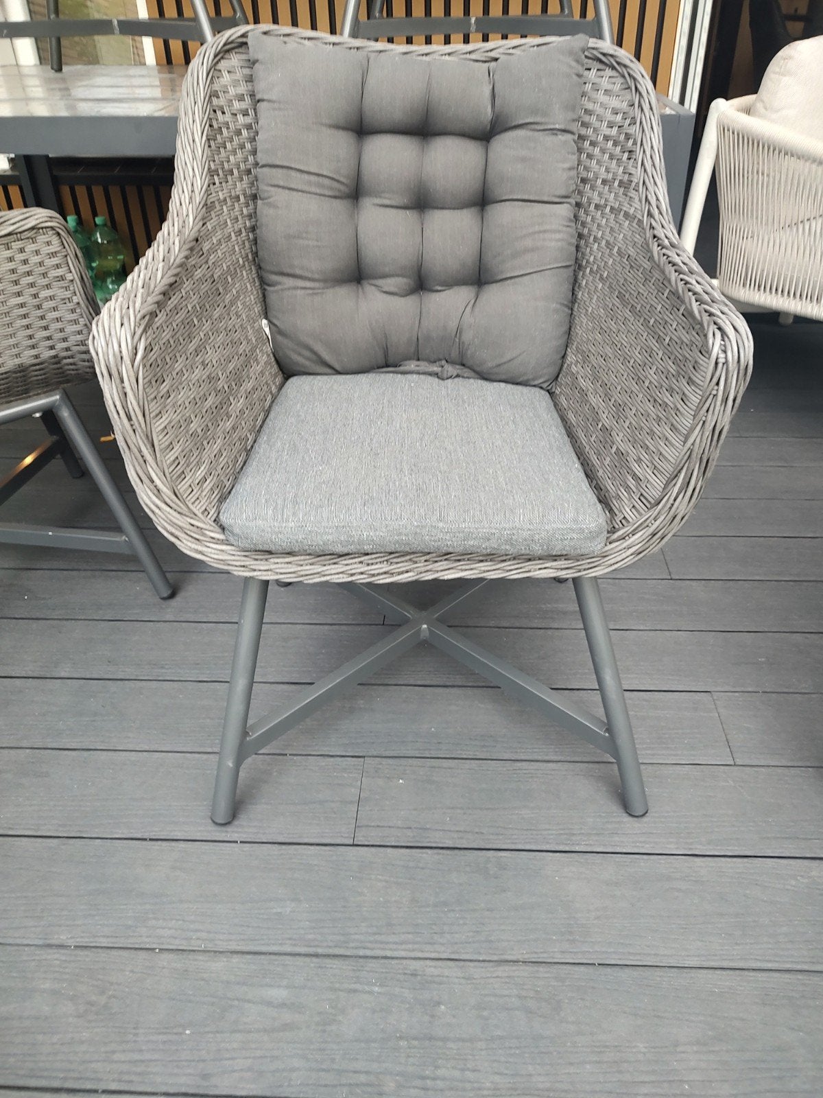 Mooie tuinset: aluminium tafel met keramiek en 4 stoelen, Tuin en Terras, Tuinsets en Loungesets, Ophalen, 4 zitplaatsen, Aluminium