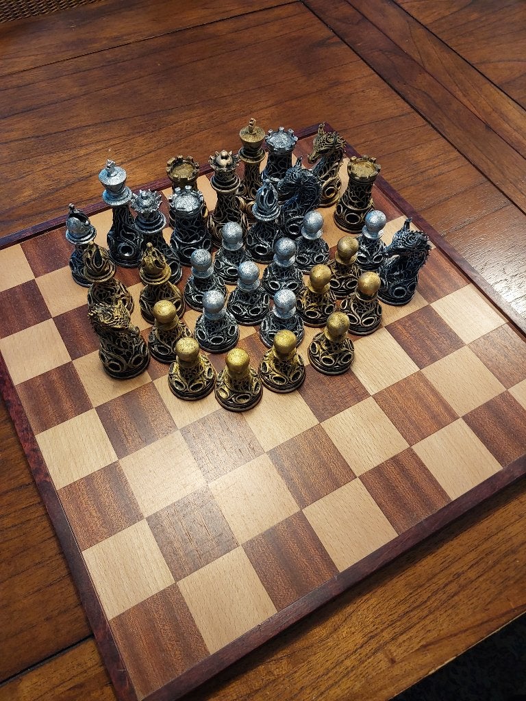 Schaakset  Gotisch, Een of twee spelers, Ophalen, Nieuw, Unicorn