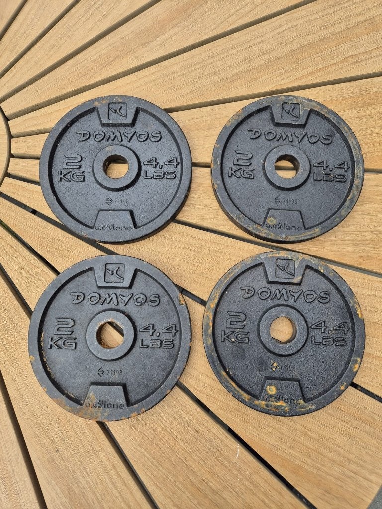 Domyos Thuisgym pakket (Halters, halterschijven, kttlebell, Ophalen, Gebruikt, Halterset