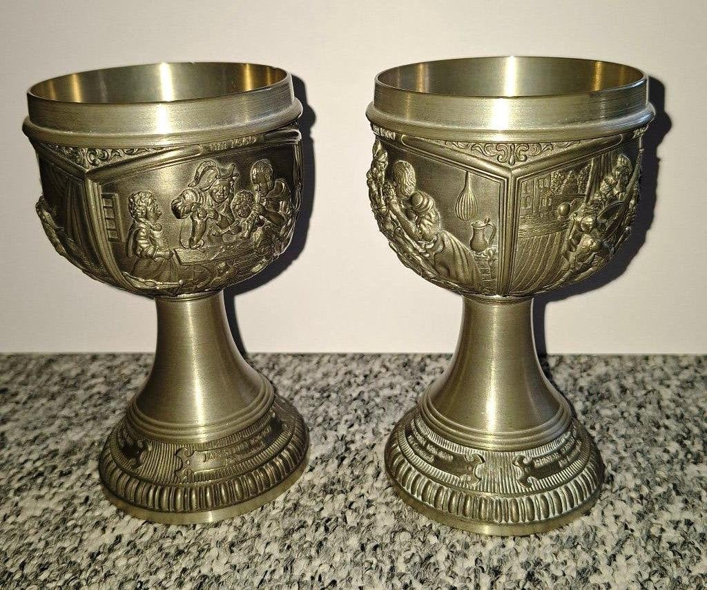 Te koop grote tinnen bekers, Ophalen of Verzenden