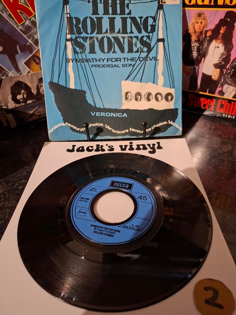 The Rolling Stones - Sympathy for the Devil (Veronica)1973/2, Cd's en Dvd's, Vinyl | Rock, Ophalen of Verzenden, Zo goed als nieuw