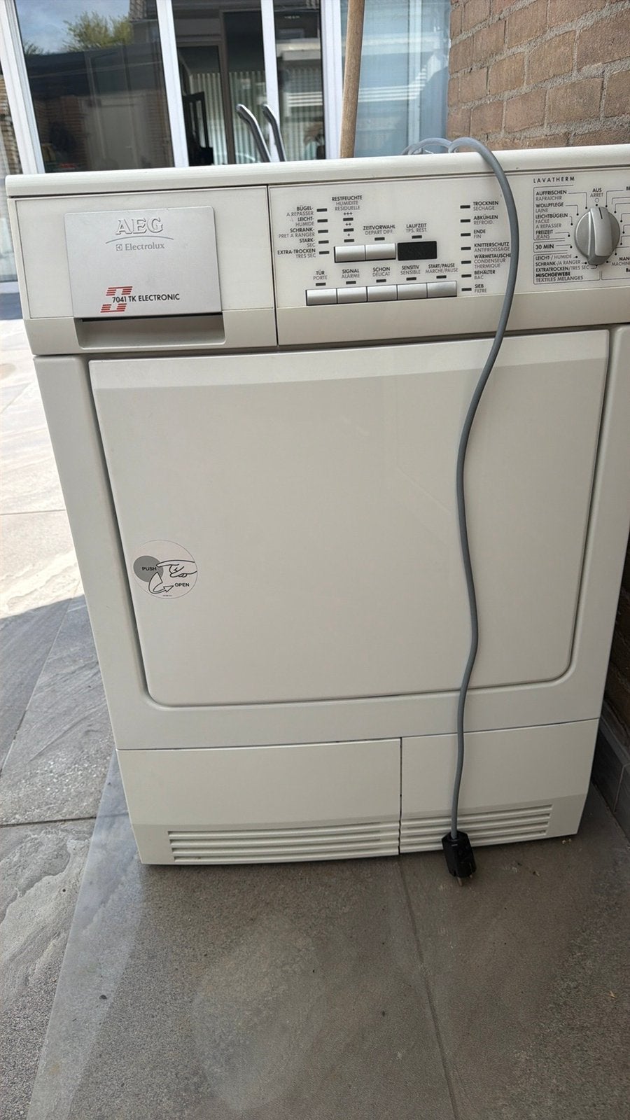 AEG droger, Witgoed en Apparatuur, 6 tot 8 kg, Ophalen, Zo goed als nieuw, Condens