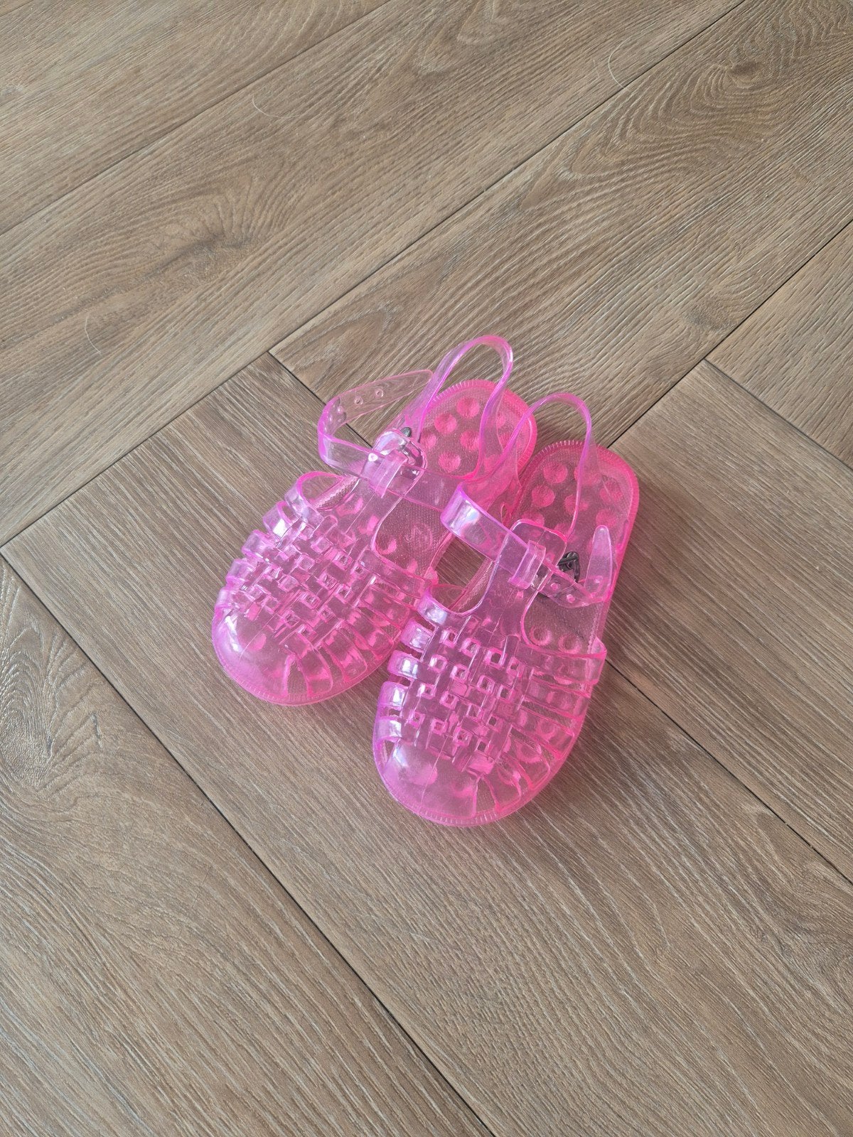 Roze plastic sandaaltjes maat 28, Ophalen of Verzenden, Gebruikt, Onbekend, Meisje