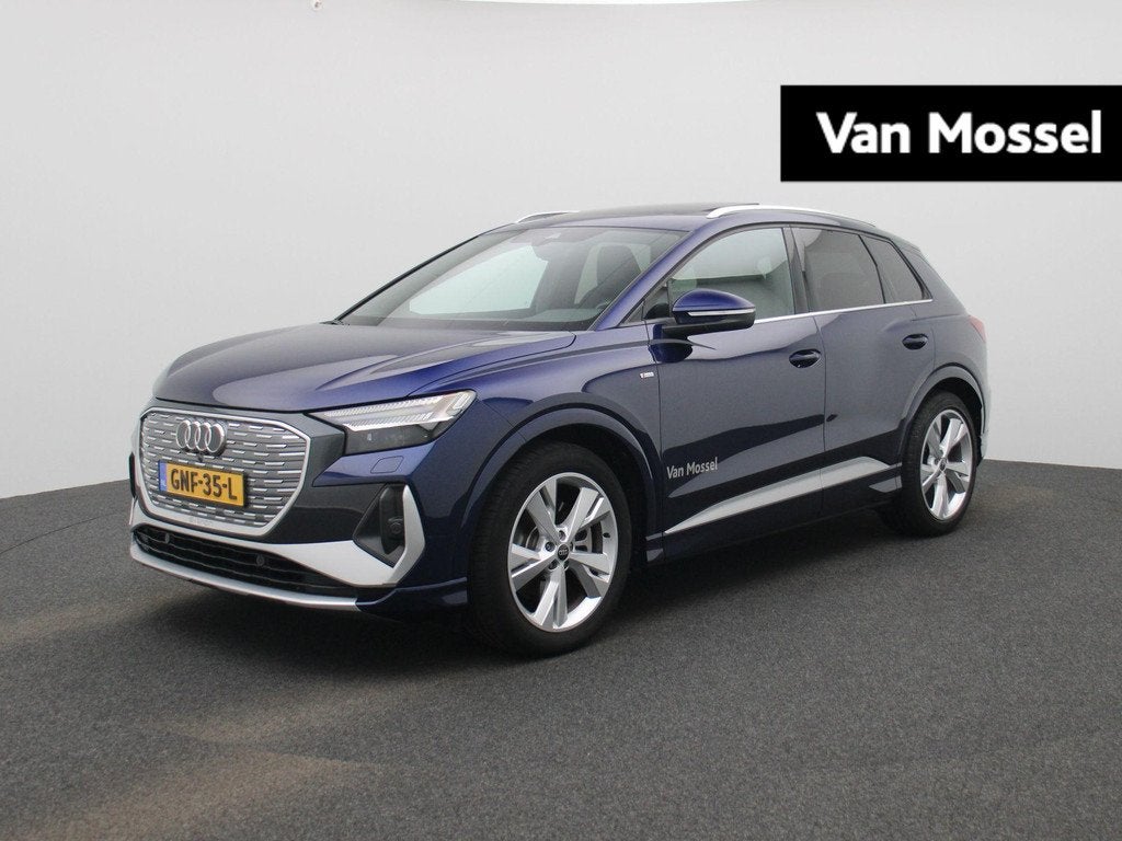Audi Q4 e-tron 45 Edition 82 kWh | Demo | Glazen panoramadak, Auto's, Automaat, 12 maanden, Zwart, 82 kWh