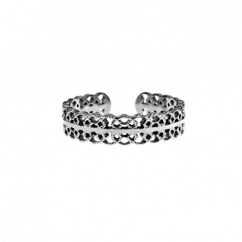 Verstelbaar Ring Dames Filigraan Design RVS Wit Gold Plated, Birgitta-Gracht 33, 6465 EL Kerkrade, Nederland, Nieuw, Esde2, 17 tot 18