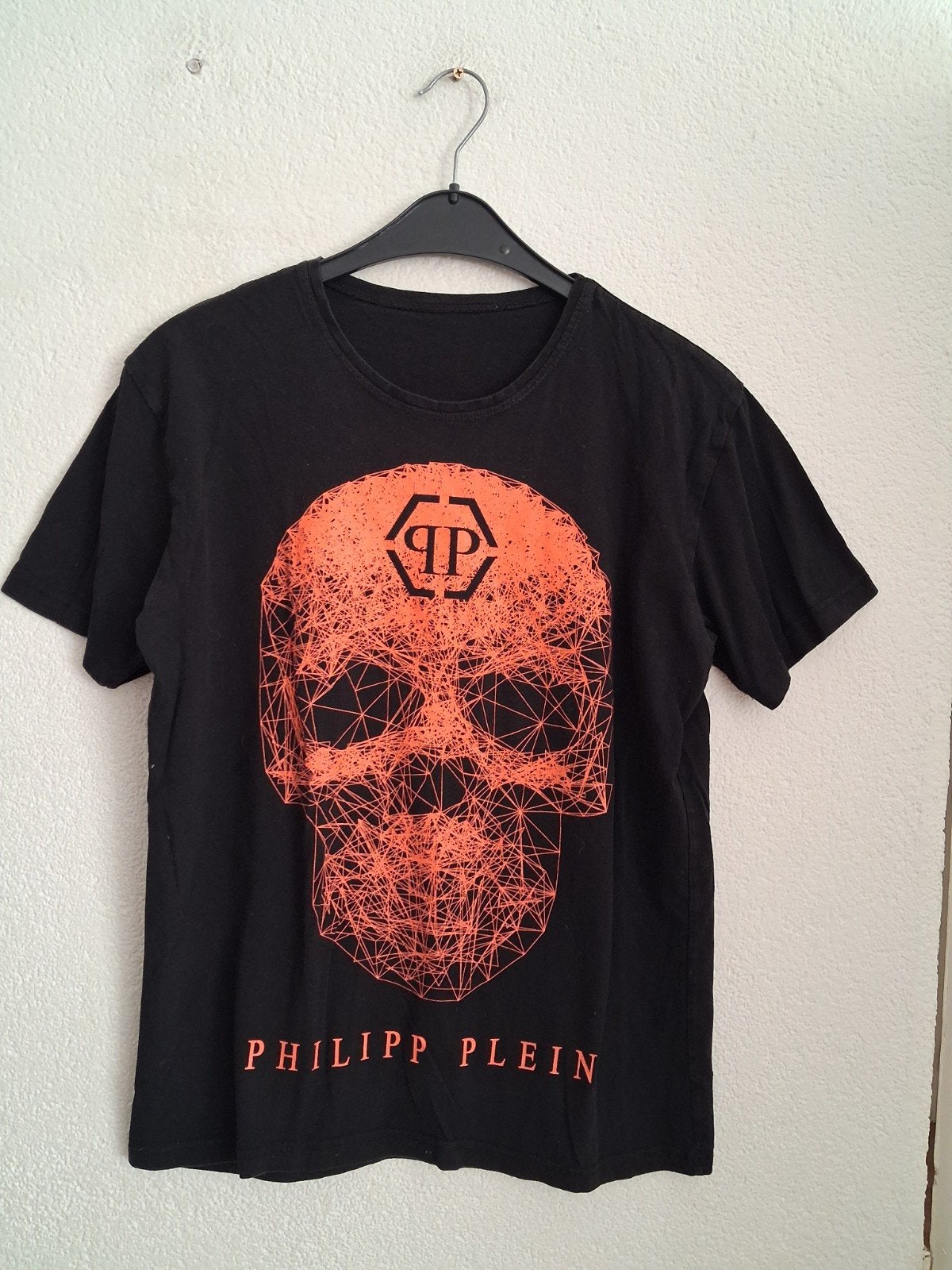 Philipp Plein T-shirt Zwart met Oranje Skull Print, Maat 48/50 (M), Zwart, Ophalen of Verzenden, Philipp Plein