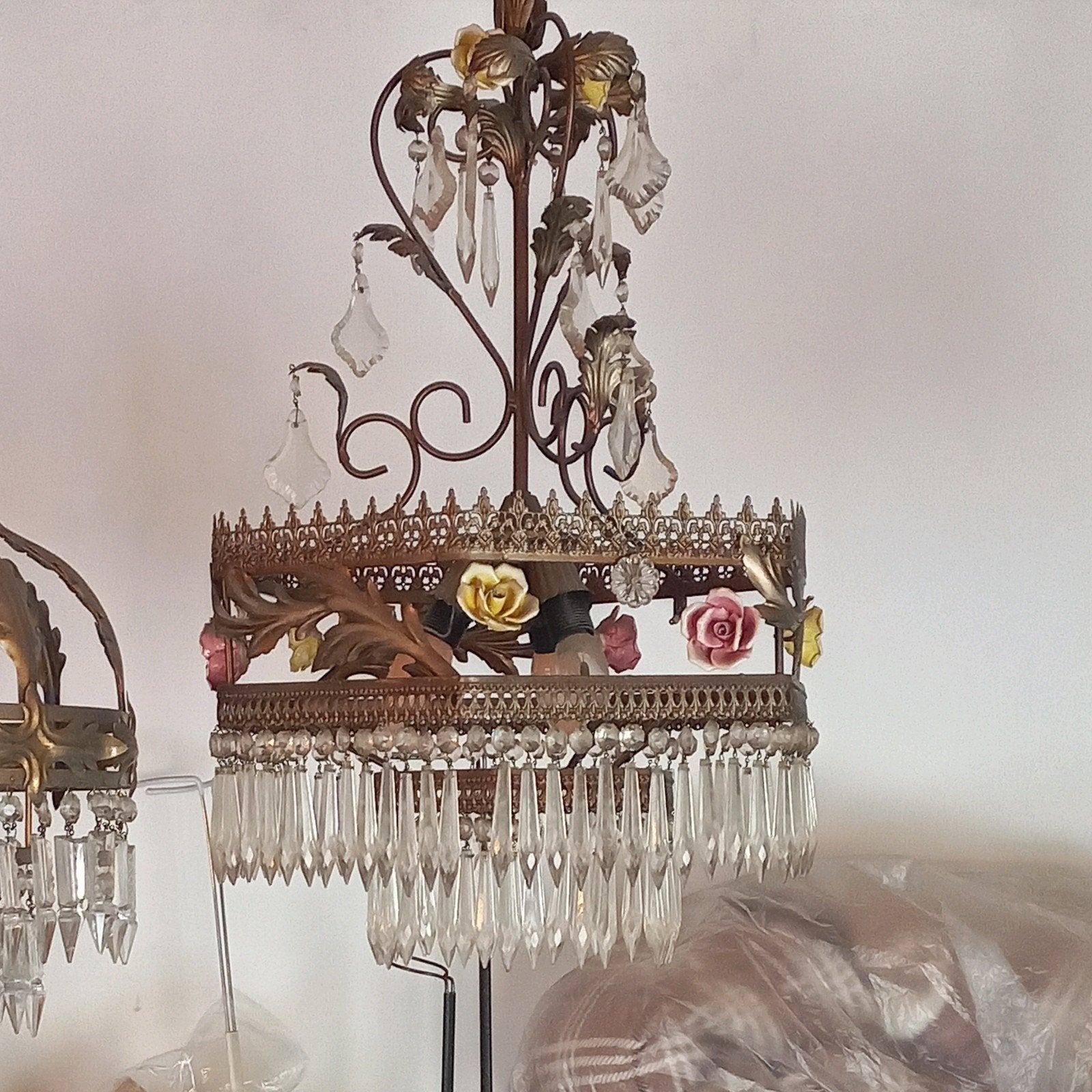 leuke romantische kroonluchter te koop, Huis en Inrichting, Lampen | Kroonluchters, Ophalen