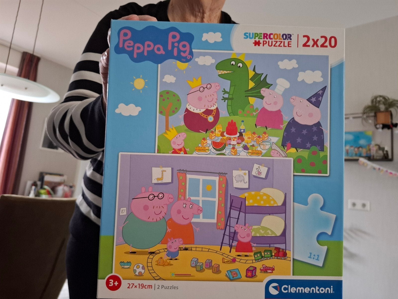 Peppa Pig Supercolor Puzzel 2x20 stukjes, Ophalen of Verzenden, 10 tot 50 stukjes, Zo goed als nieuw, 2 tot 4 jaar