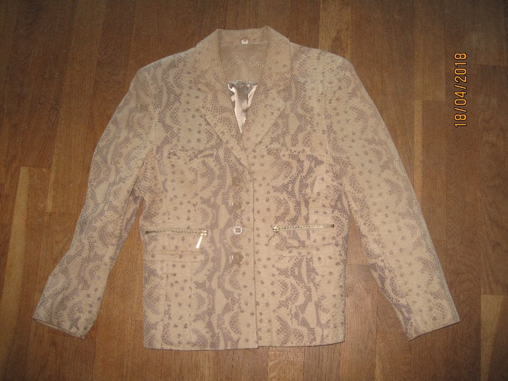 Leather Sound beige leren jas maat 36, Beige, Ophalen of Verzenden, Maat 36 (S), Leather Sound