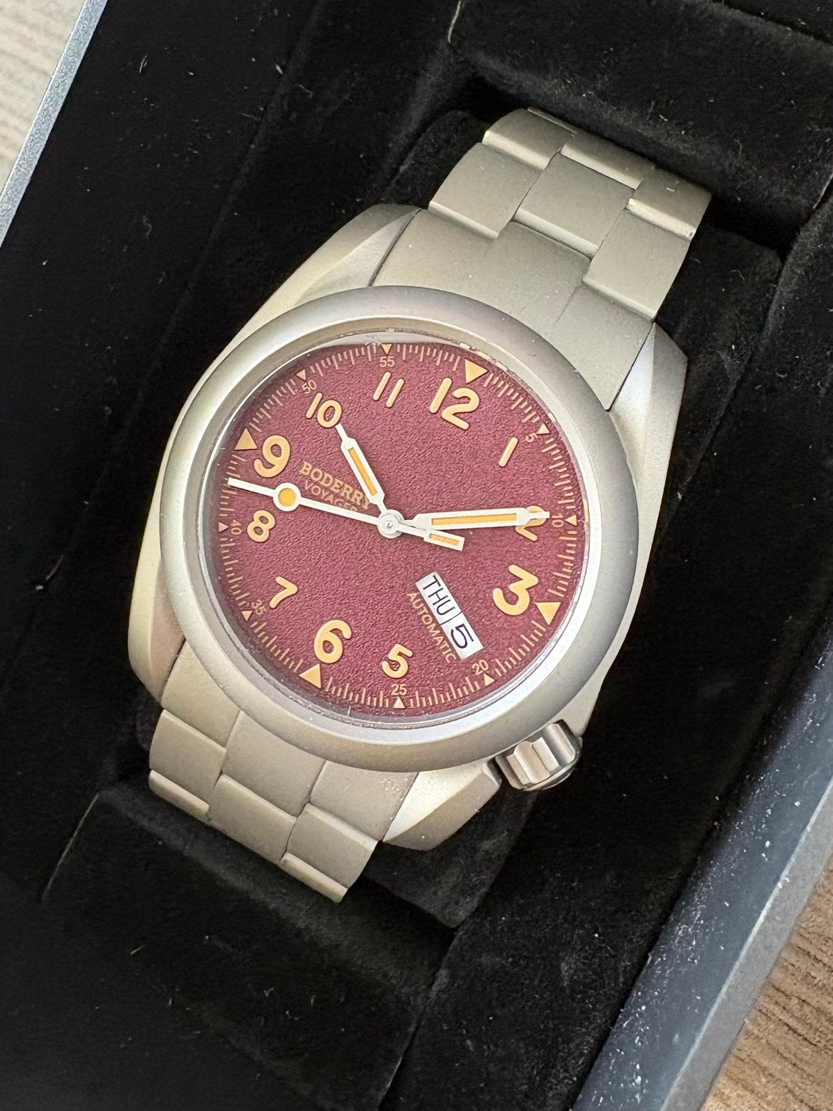 Boderry Voyager Solid Titanium Automatic Day Date 100m 40mm, Sieraden, Tassen en Uiterlijk, Horloges | Heren, Overige merken, Overige materialen