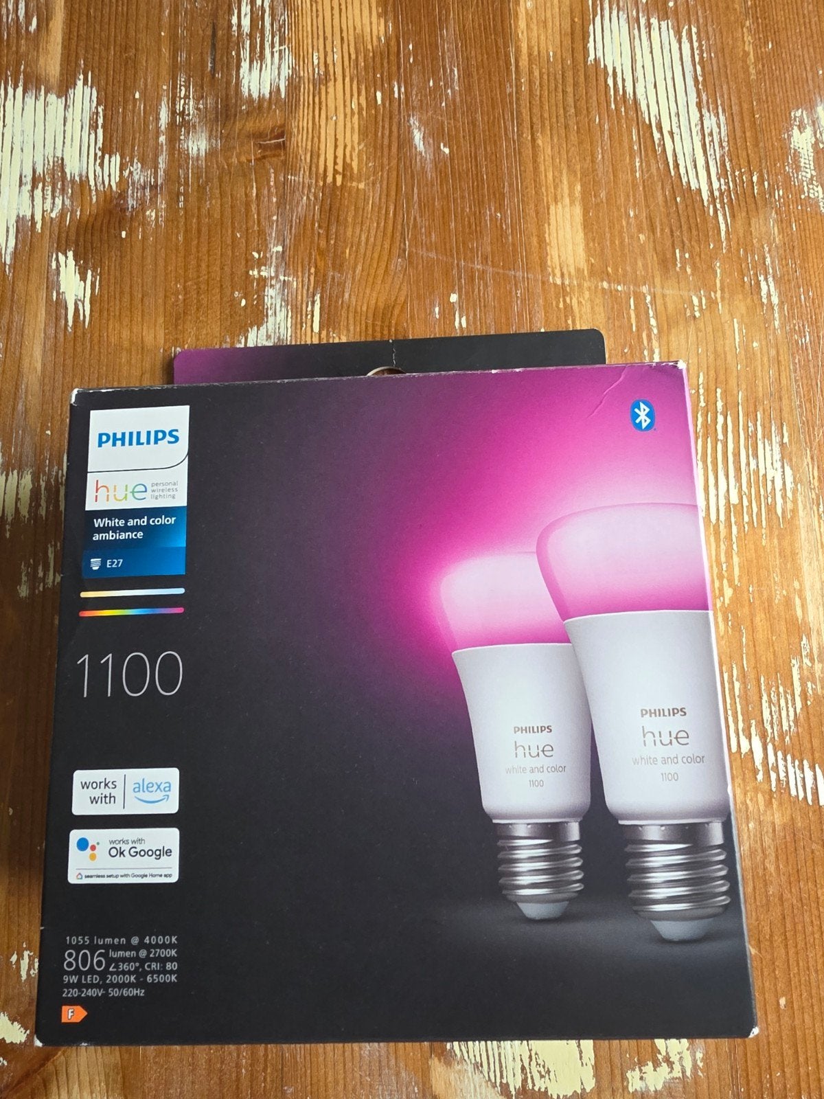 Philips Hue White and Color Ambiance  LED Lampen (2 stuks), 60 watt of meer, Nieuw, Bluetooth, Smart lamp