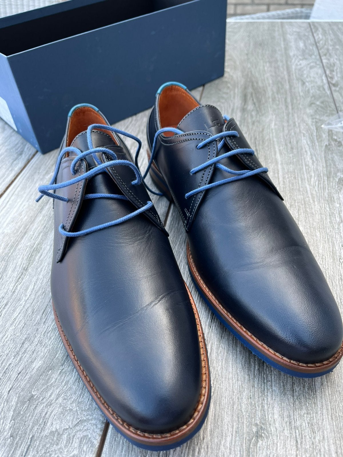 Blauwe Van Lier heren schoenen, Ophalen, Nieuw, Blauw, Veterschoenen
