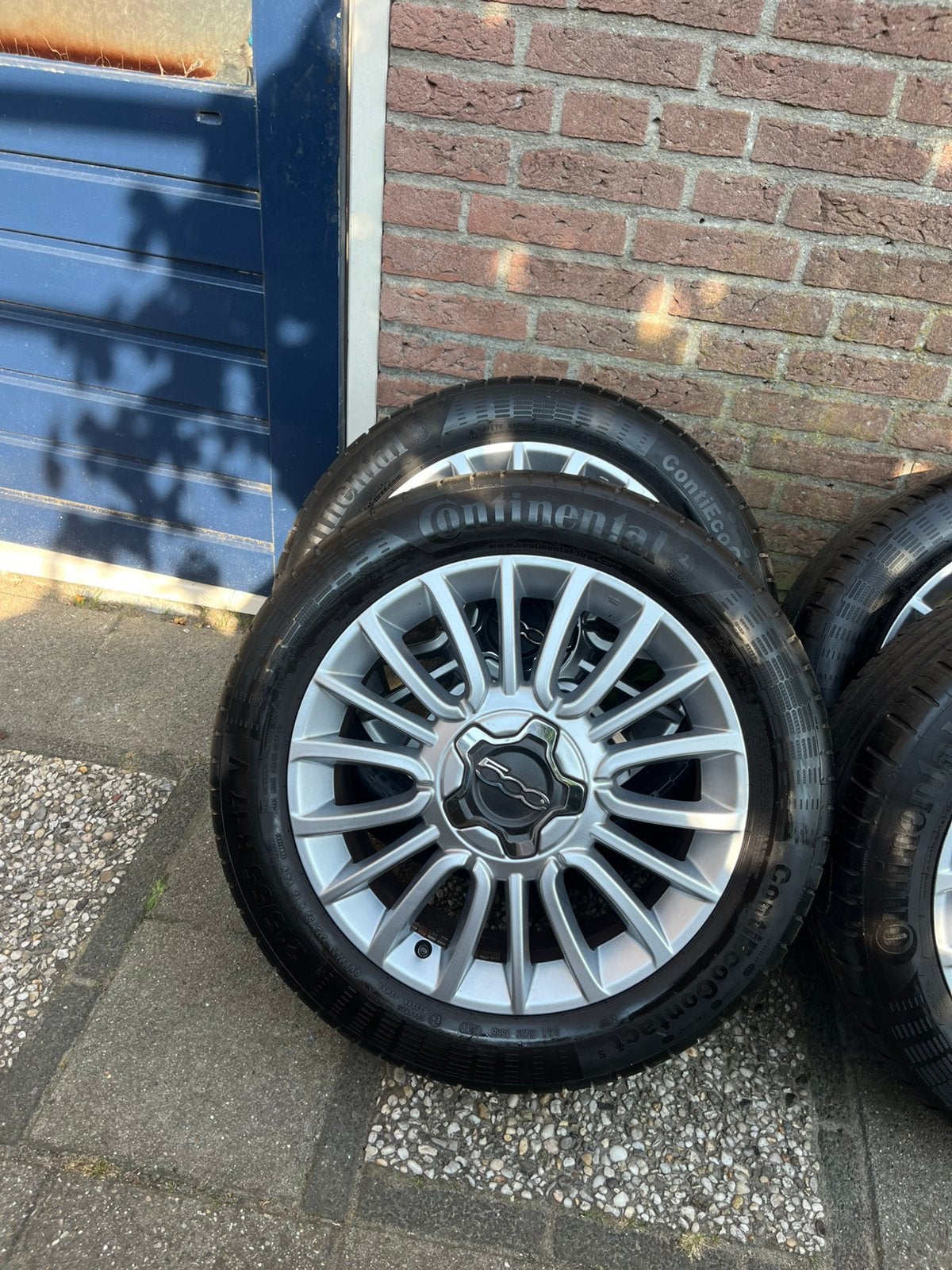 Fiat 500X velgen met Conti zomerbanden 215/55/17 inch 5x110, Ophalen, 215 mm, Banden en Velgen, 17 inch