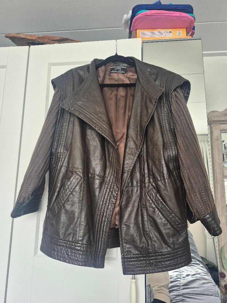Lederen dames jacket, Bruin, Werner graumann, Ophalen of Verzenden, Zo goed als nieuw