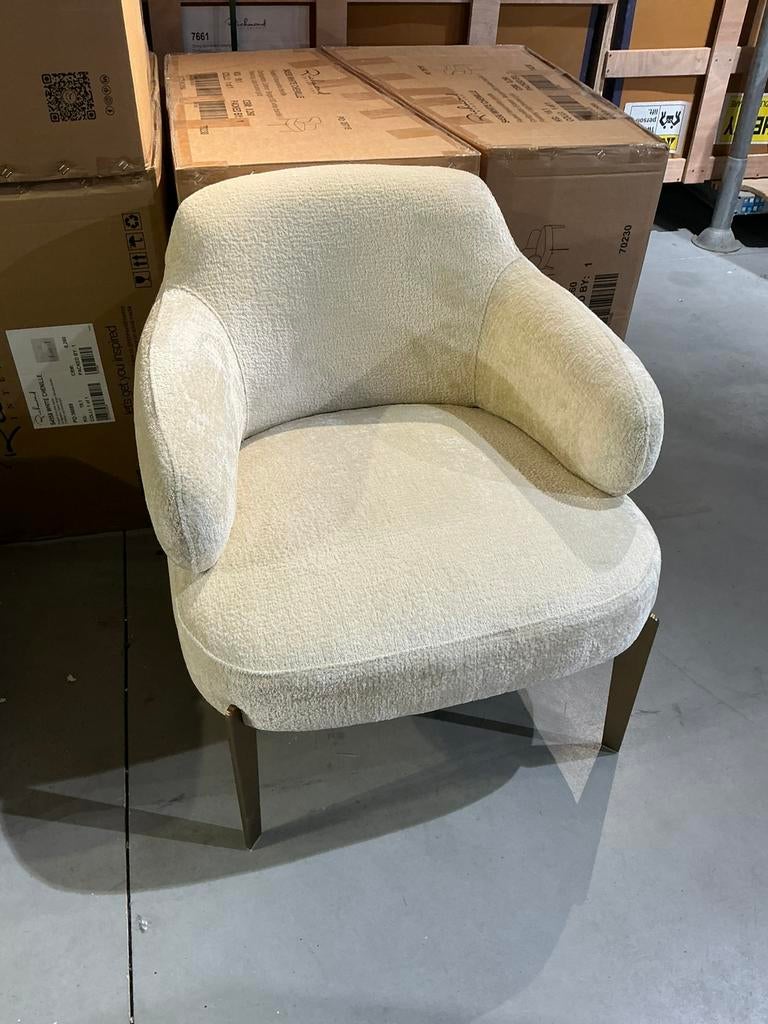 Richmond interiors Lounge Chair Venus White Chenille, Huis en Inrichting, Fauteuils, Ophalen, Zo goed als nieuw