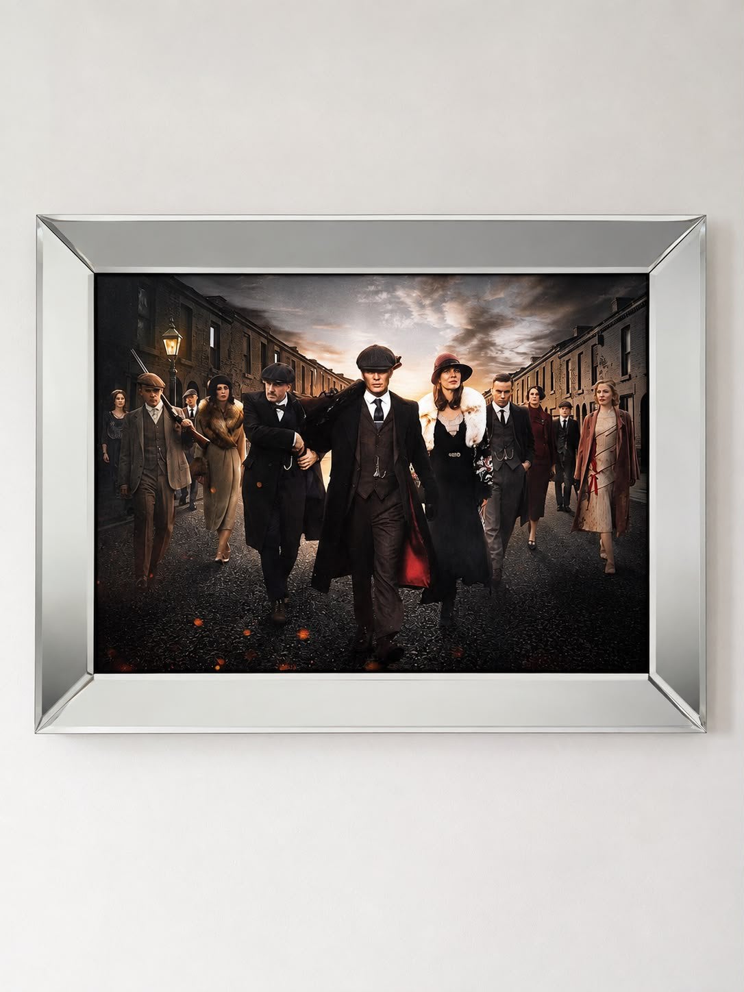 Mooi groot spiegellijst schilderij peaky blinders, Ophalen