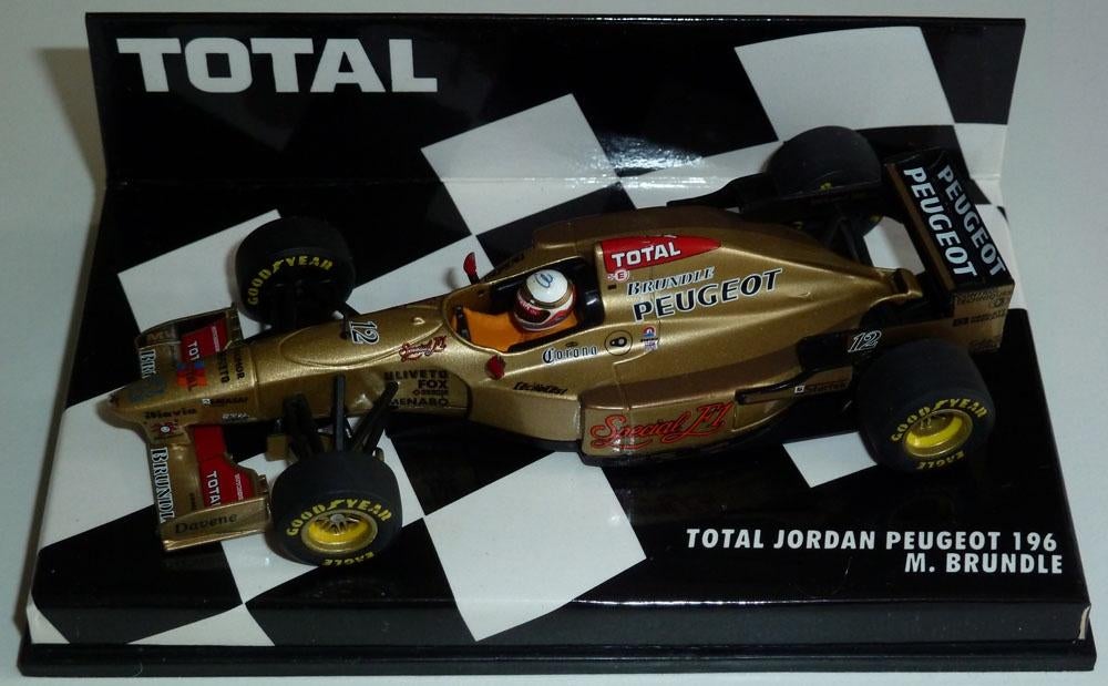 1996 - Jordan Peugeot 196 - Martin Brundle - Total promo, Ophalen of Verzenden, Zo goed als nieuw, Auto, MiniChamps