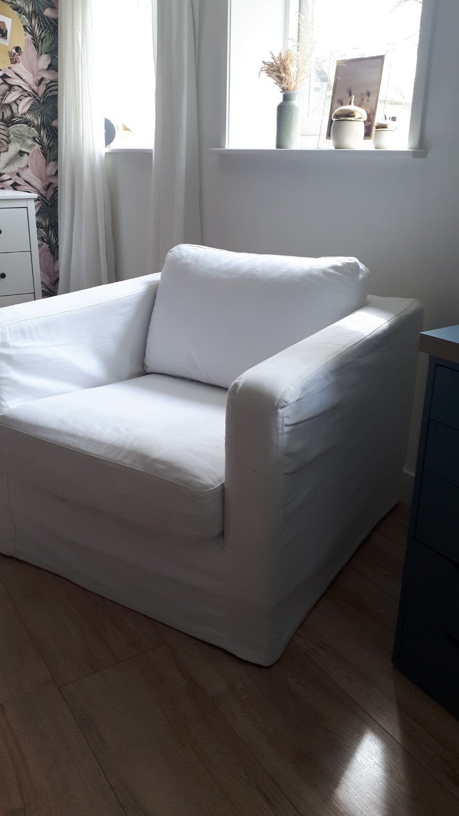 Gratis! Witte fauteuil Ikea, Huis en Inrichting, Fauteuils, Ophalen, Gebruikt, 75 tot 100 cm, 50 tot 75 cm