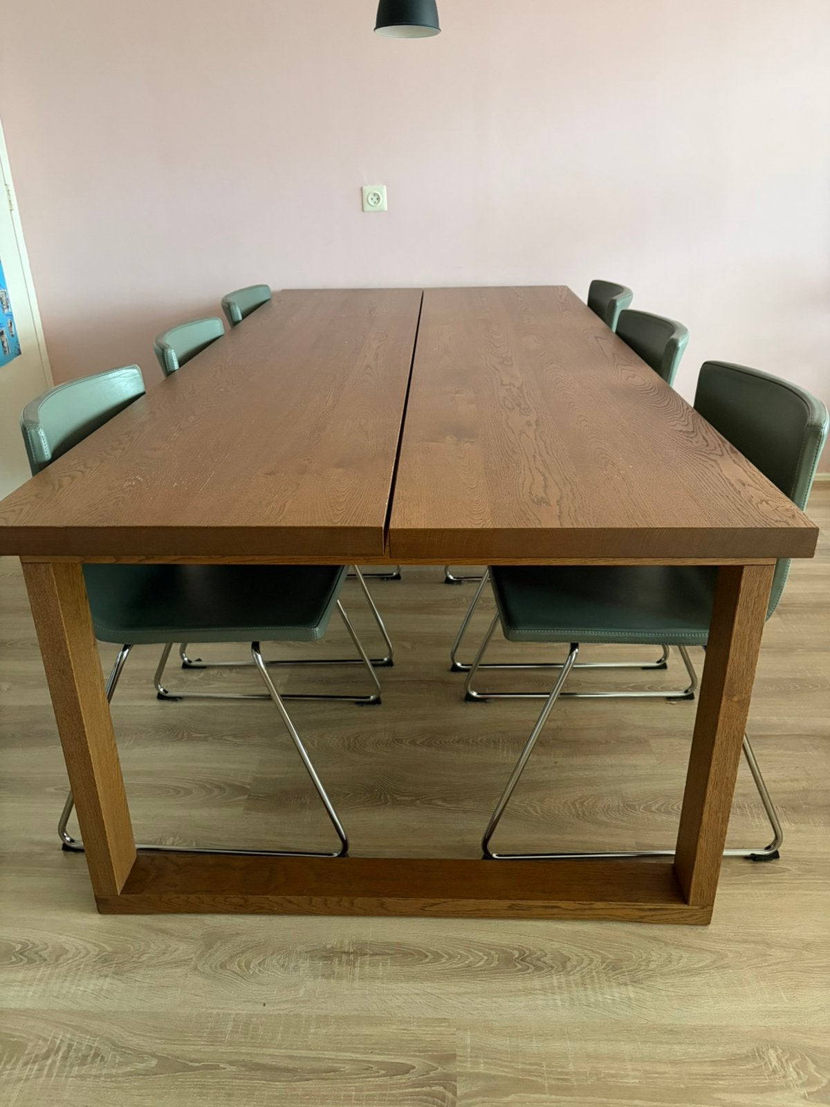 Eetkamer tafel en stoelen, Ophalen, 200 cm of meer, 50 tot 100 cm, Zo goed als nieuw