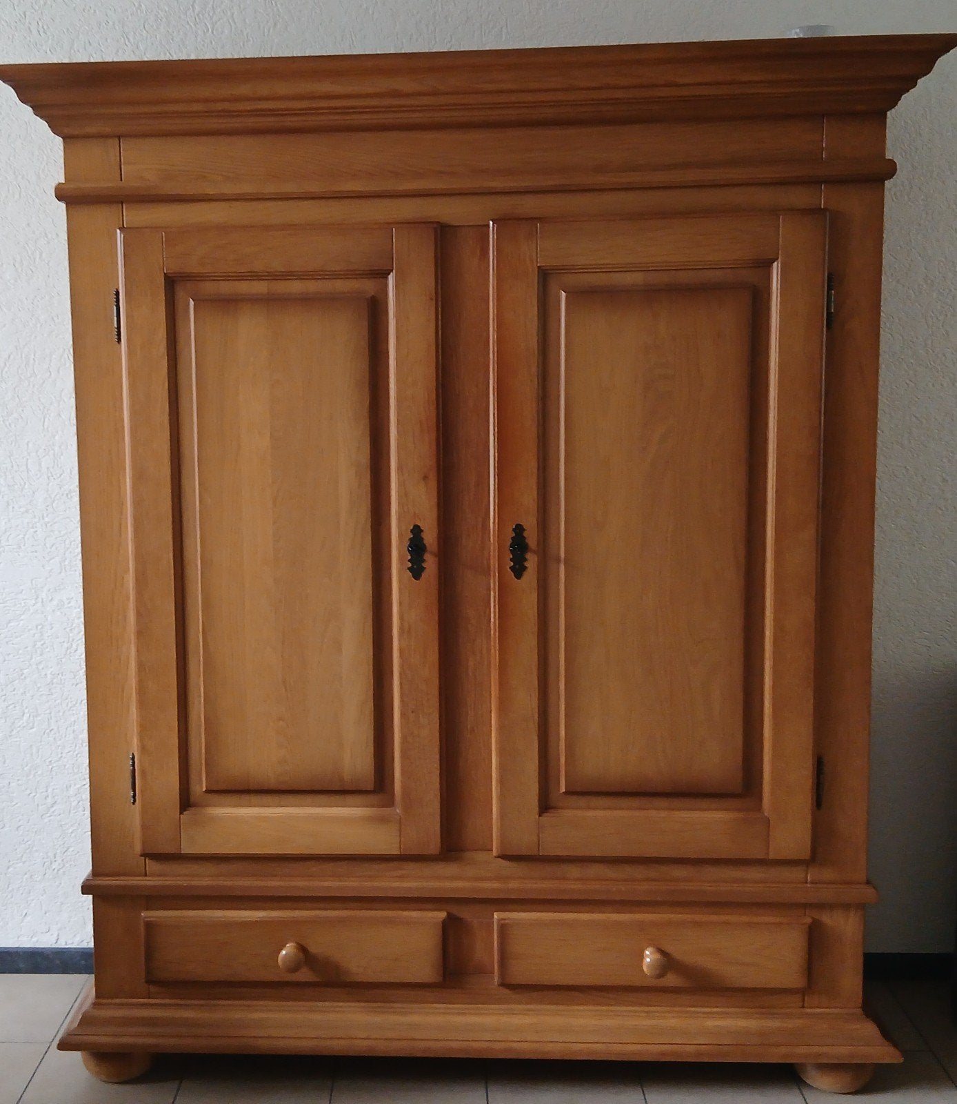 Blank eiken patiné wandkast., Ophalen, Gebruikt, 150 tot 200 cm, 150 tot 200 cm