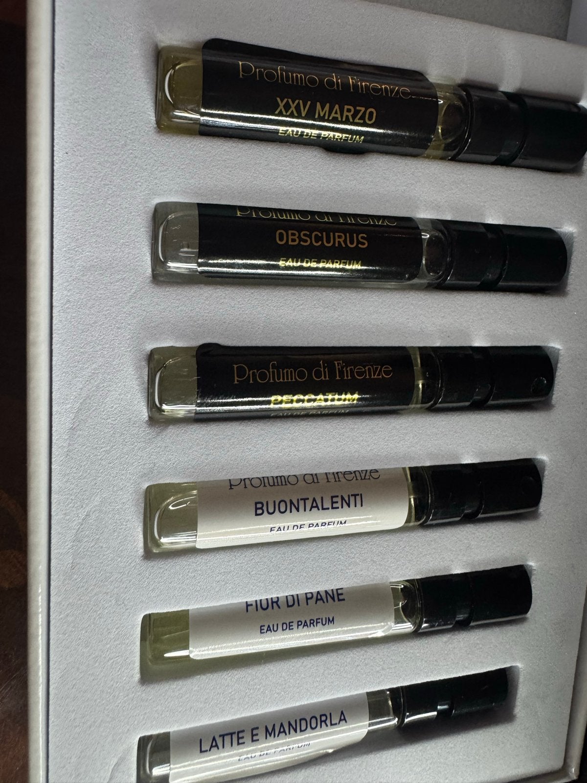Profumo di Firenze Sample Set - 6x Eau de Parfum, Sieraden, Tassen en Uiterlijk, Uiterlijk | Parfum, Ophalen of Verzenden, Zo goed als nieuw