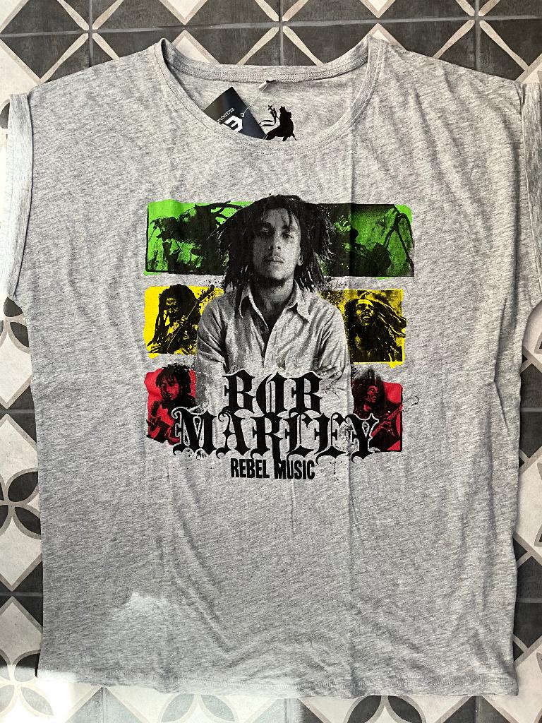 Gaaf shirt van Bob Marley - "Rebel Music" Maat L, Ophalen of Verzenden, Zo goed als nieuw, Kleding, Gaaf shirt van Bob Marley - "Rebel Music" Maat L