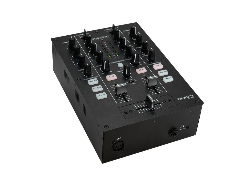 OMNITRONIC PM-202FX 2-Channel DJ Mixer with Filter, FX, ., Minder dan 5 kanalen, Nieuw, Microfooningang