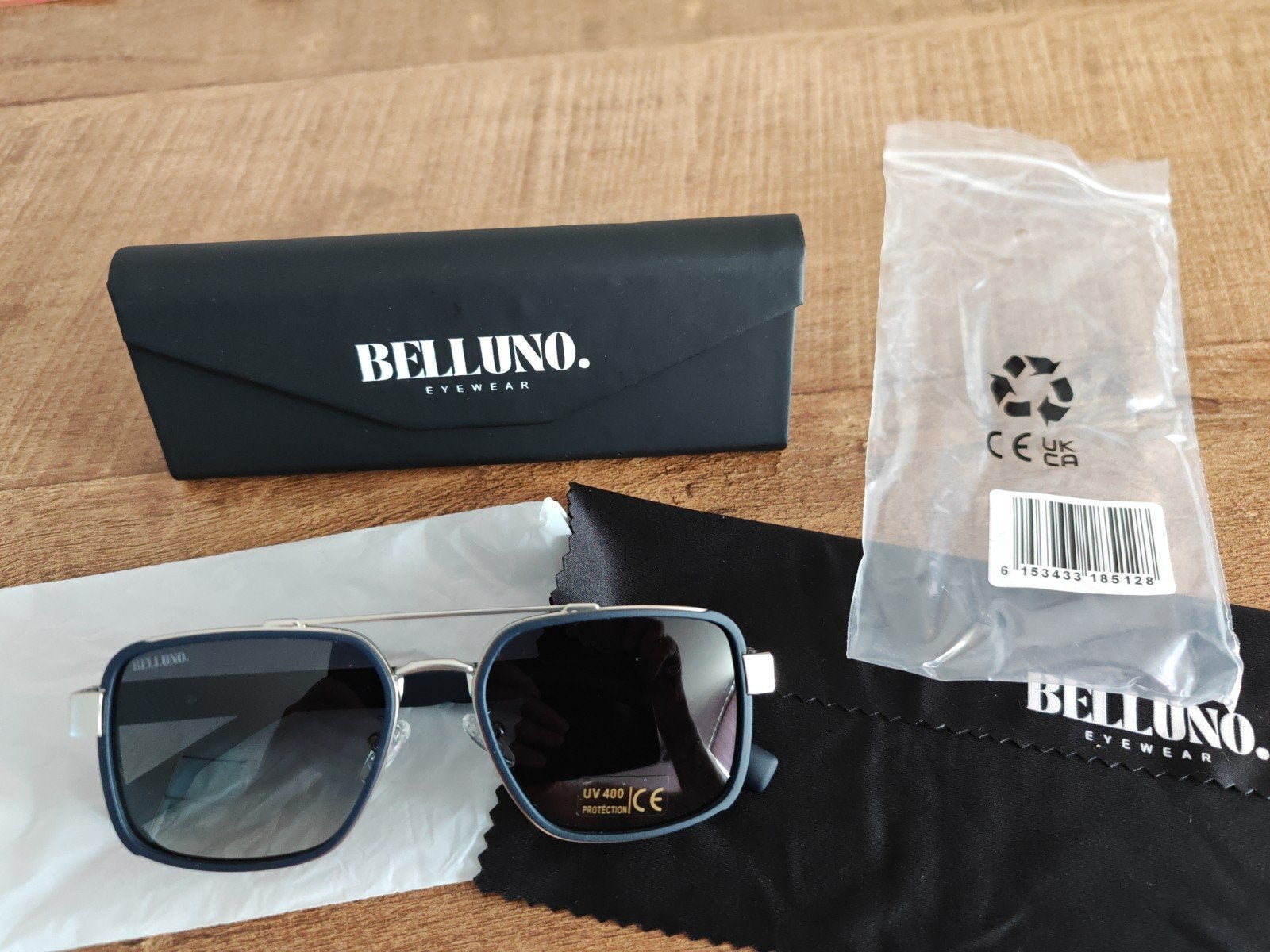 Belluno Eyewear, Zonnebril, Blauw, Nieuw, Ophalen