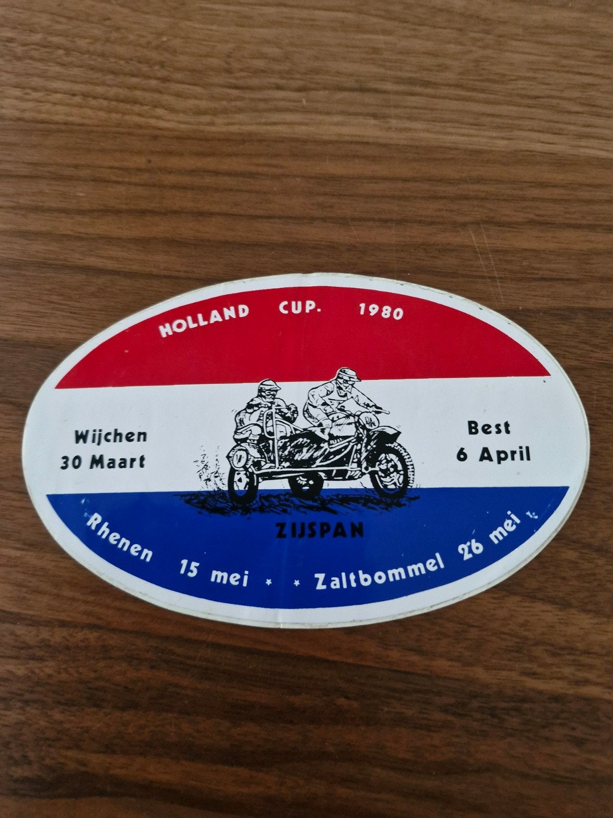 016 Vintage Holland Cup Zijspan Sticker 1980 - 17x11 cm, Ophalen of Verzenden, Gebruikt, Auto of Motor
