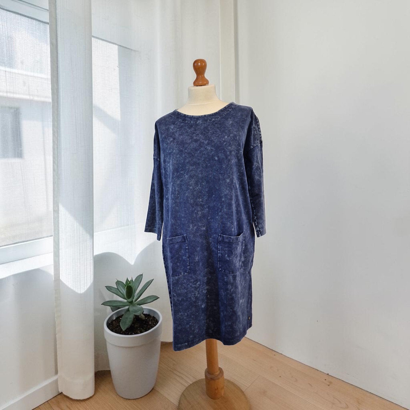 DIDI blauwe jurk jeans look maat 46, Maat 46/48 (XL) of groter, Didi, Zo goed als nieuw, Knielengte
