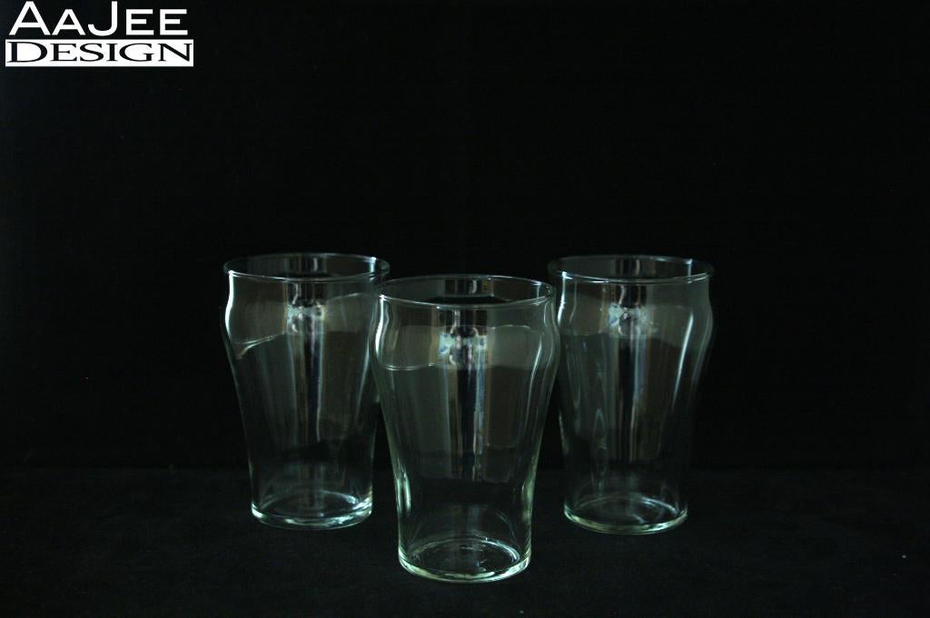 3 Dunne bodem glazen - Frisdrank of colaglazen, Verzamelen, Ophalen of Verzenden, Zo goed als nieuw, Frisdrankglas