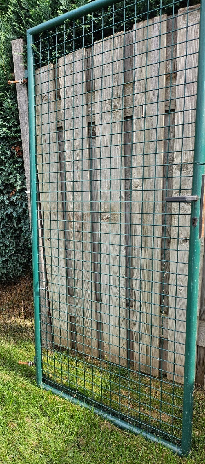 Poort  2  x1 meter tevens 4 hekwerkpanelen, Ophalen, Met poort, Gebruikt, Dubbelstaafmat hekwerk