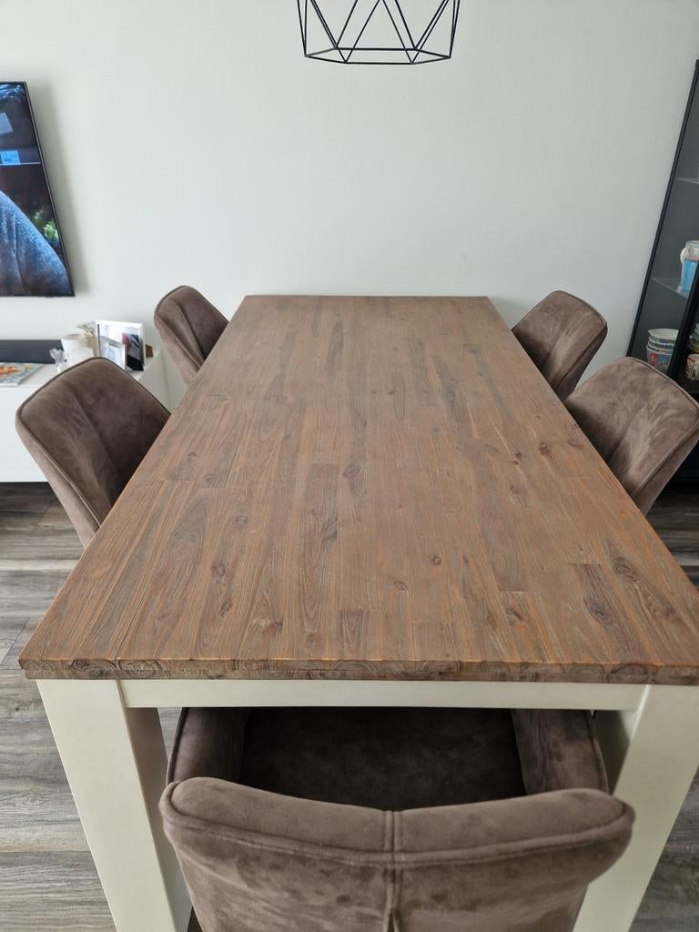 Robuuste eettafel, Huis en Inrichting, Tafels | Eettafels, Ophalen, Rechthoekig, 200 cm of meer, 50 tot 100 cm