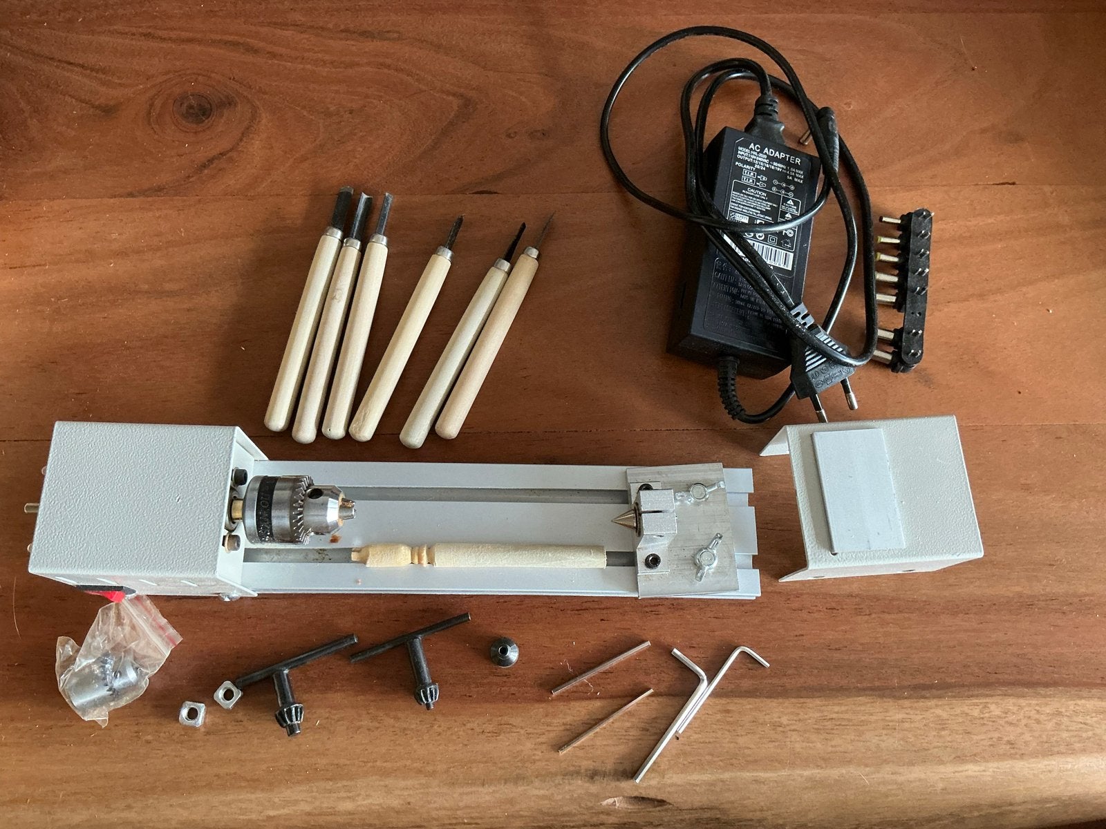 Mini Houtdraaibank met Accessoires - Zo goed als nieuw, Doe-het-zelf en Verbouw, Ophalen of Verzenden, Zo goed als nieuw, Houtdraaibank