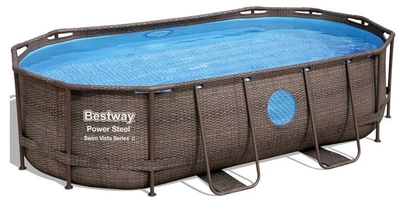 Opzetzwembad 427x250x100 cm met pomp, afdekzeil en trap, Tuin en Terras, Ophalen, 200 tot 300 cm, 80 tot 120 cm, Zo goed als nieuw