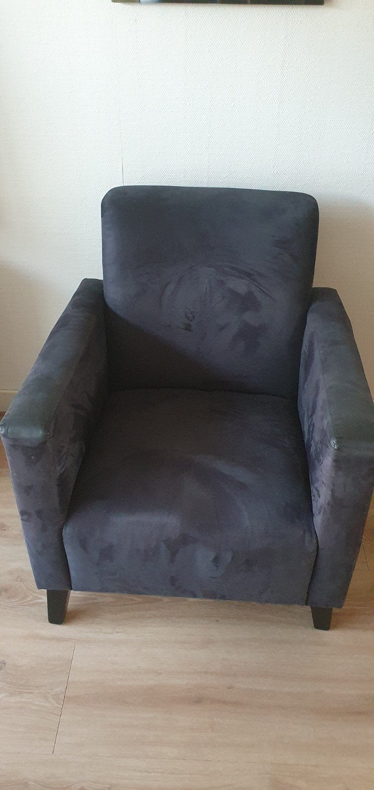 fauteuil blauw/ grijs, Huis en Inrichting, Ophalen, Gebruikt, 75 tot 100 cm, 50 tot 75 cm