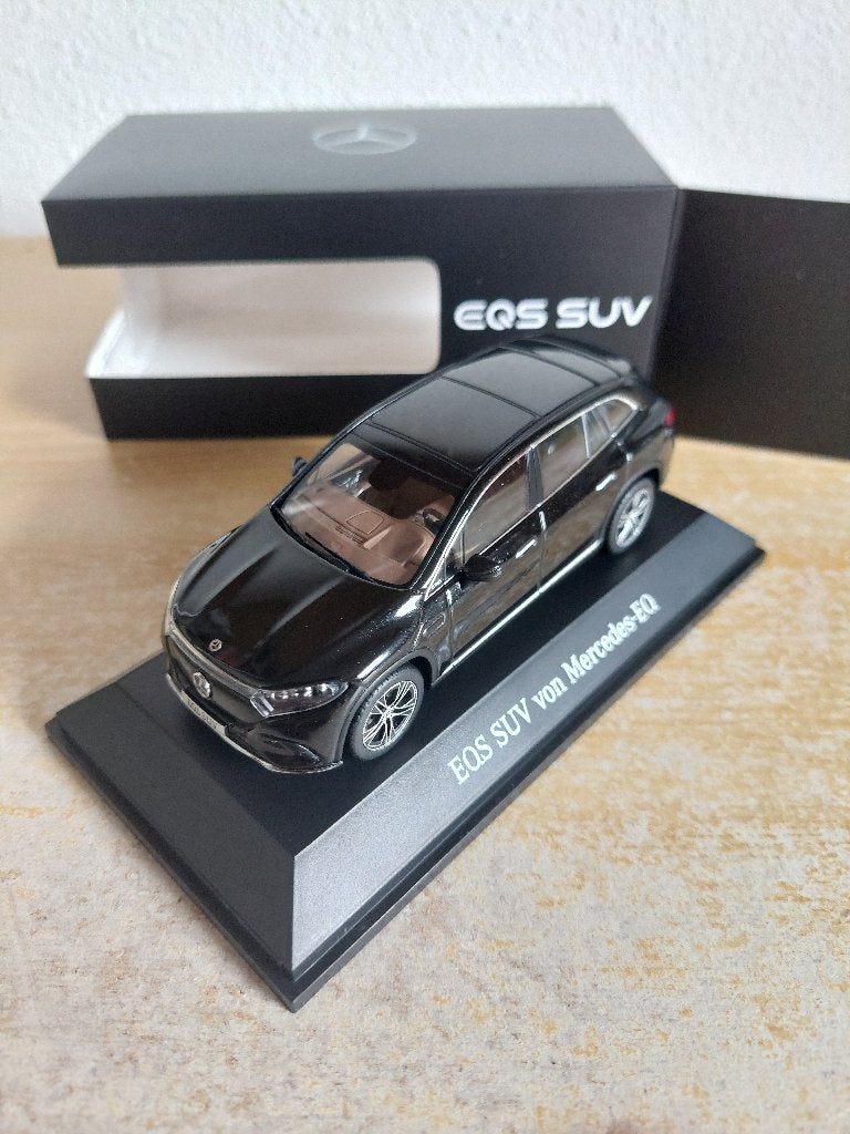 1/43 - M Spark/ Minimax Mercedes Benz EQS SUV Obsidian Black, Ophalen of Verzenden, Nieuw, Auto, Overige merken