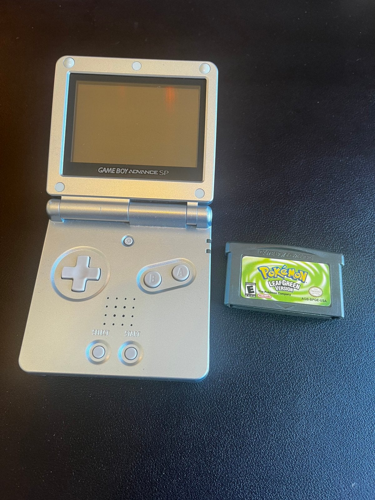 Gameboy Advance SP Pokémon Leaf Green met linkkabel, Spelcomputers en Games, Ophalen, Gebruikt, Game Boy Advance SP, Met games