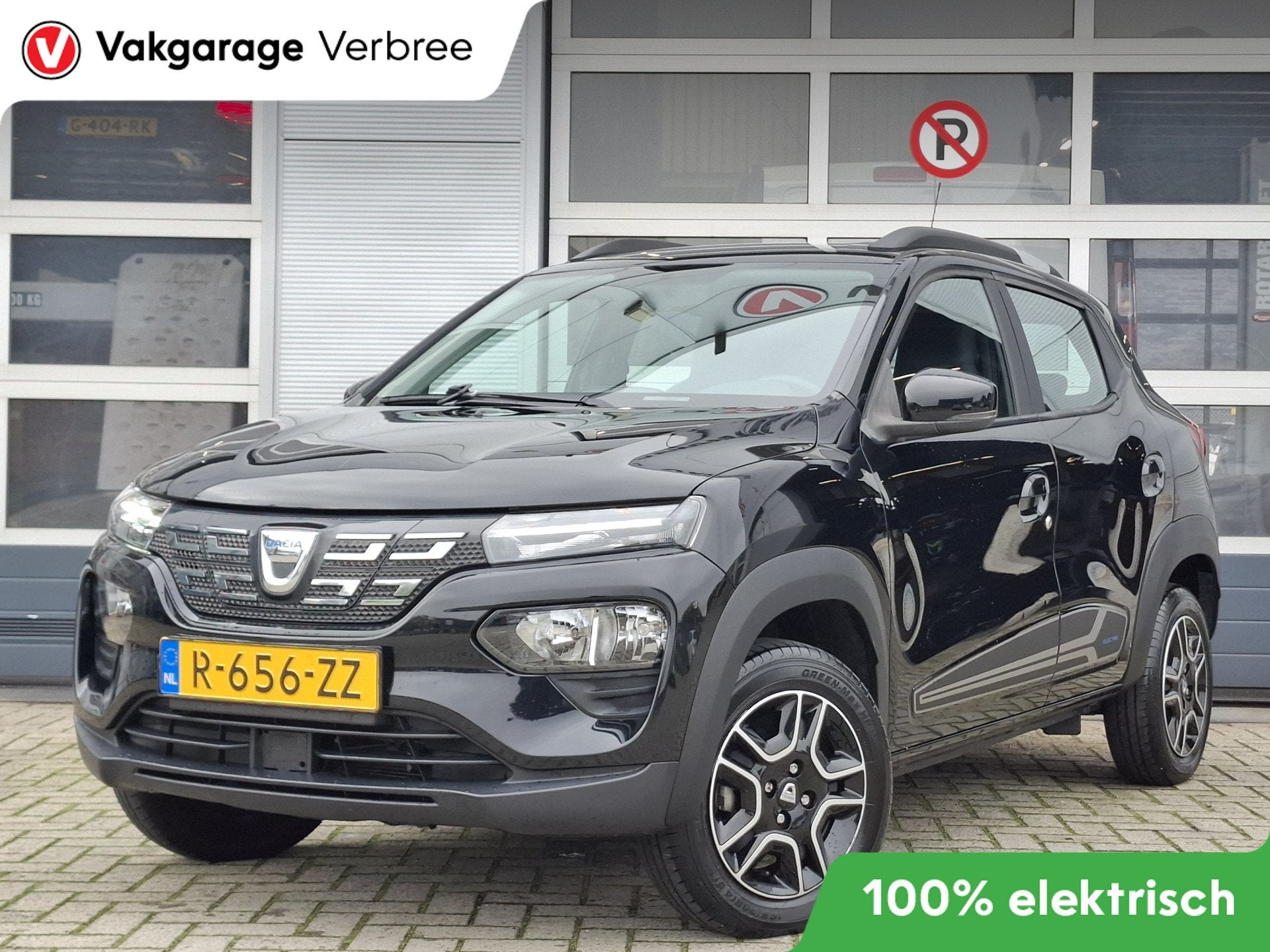 Dacia Spring Comfort 27 kWh | SoH 93.3% | Lichtmetalen Velge, Stof, Gebruikt, Zwart, 230 km