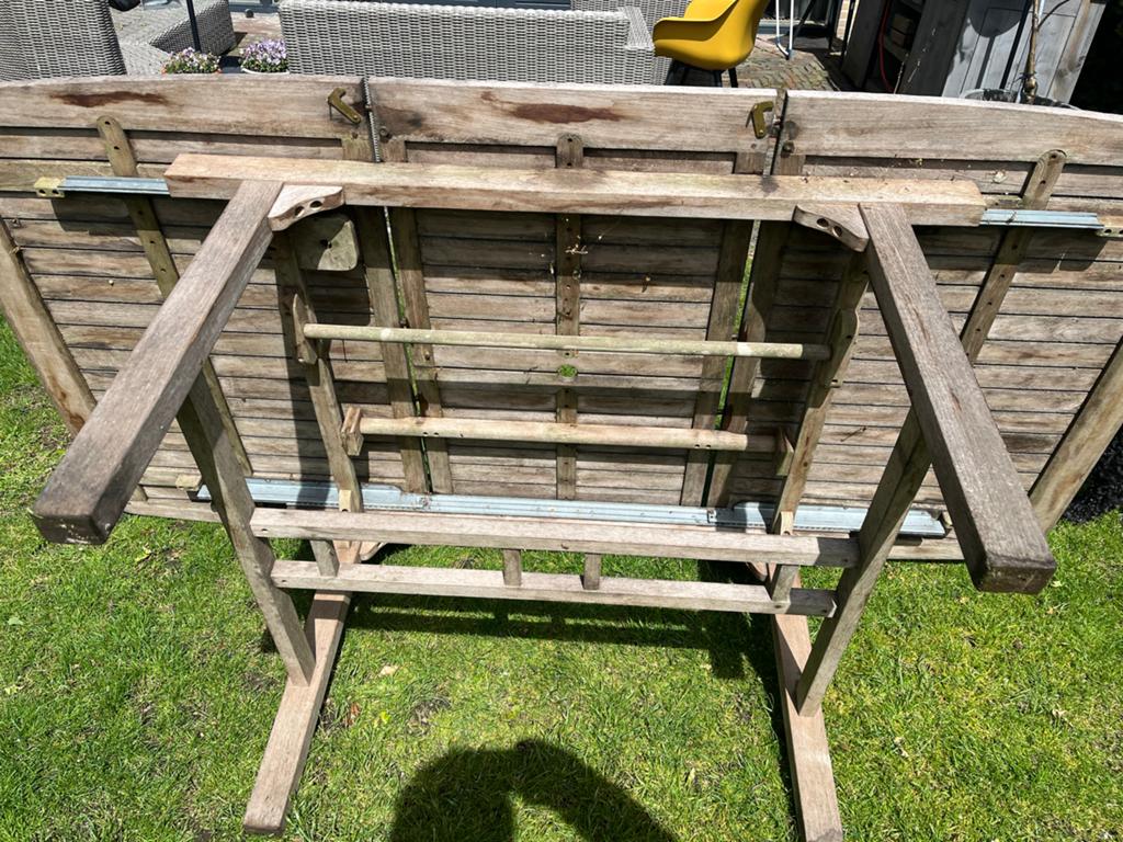 Hartman Prestige Teakhouten Tuintafel - Uitschuifbaar, Ophalen, Gebruikt