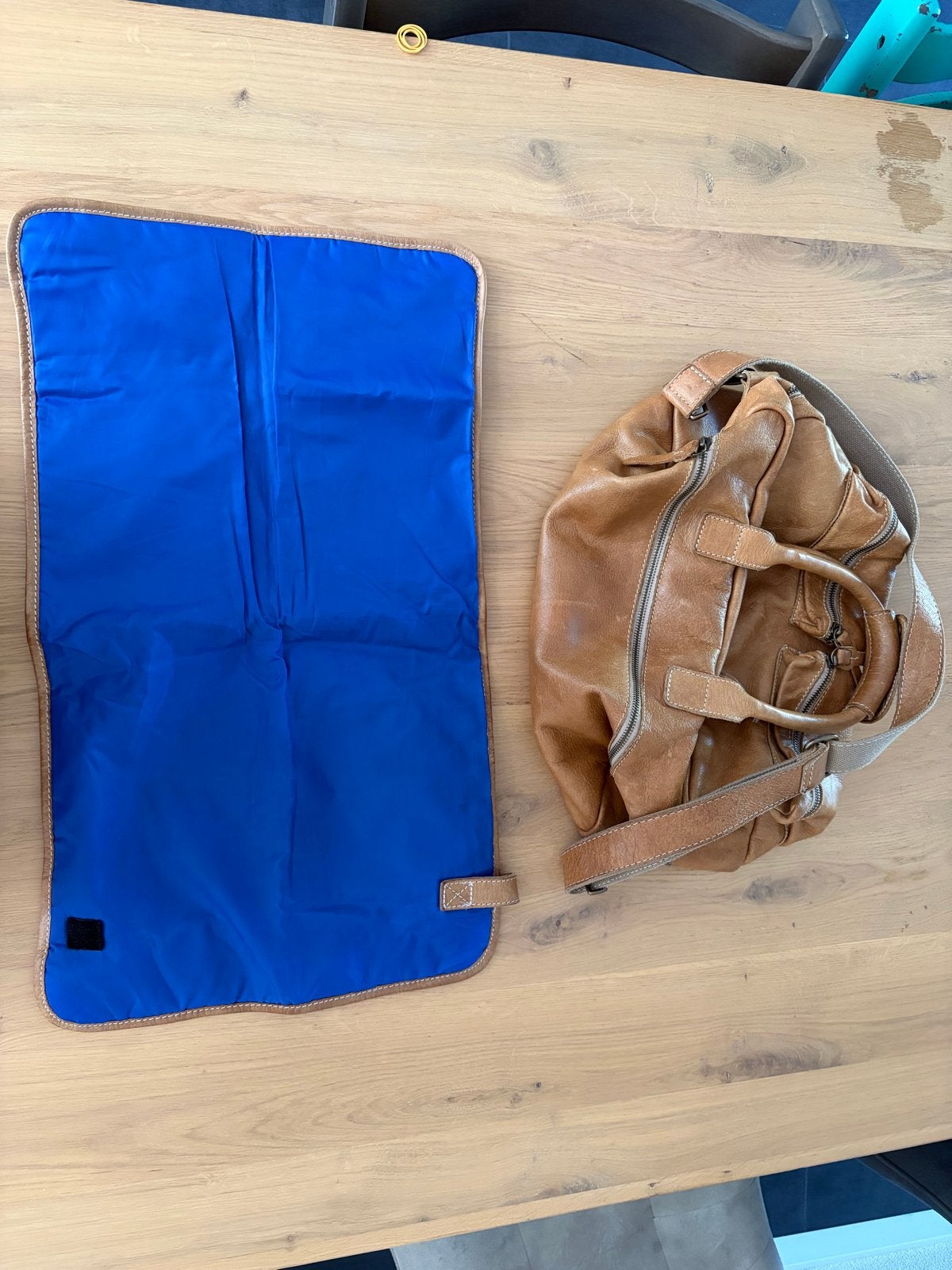 Cowboysbag leren handtas met verschoningsmatje, Ophalen, Gebruikt, Bruin, Handtas